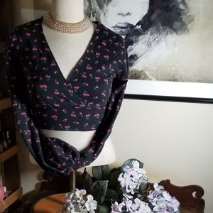 Wild Fable Faux Wrap Crop